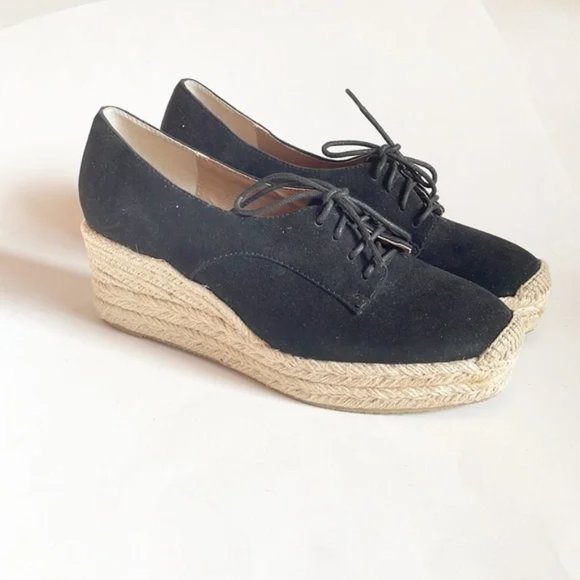 NIB $100+ Black Suede BETTYE MULLER Regina Espadrilles 9 1/2 - Picture 1 of 5